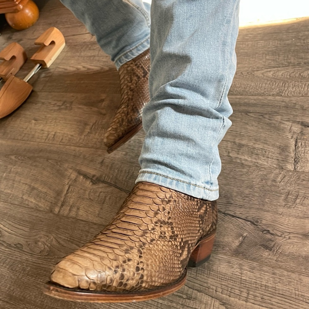 Dan Post Python Cowboy Boots Sand / Light Brown B… - image 3